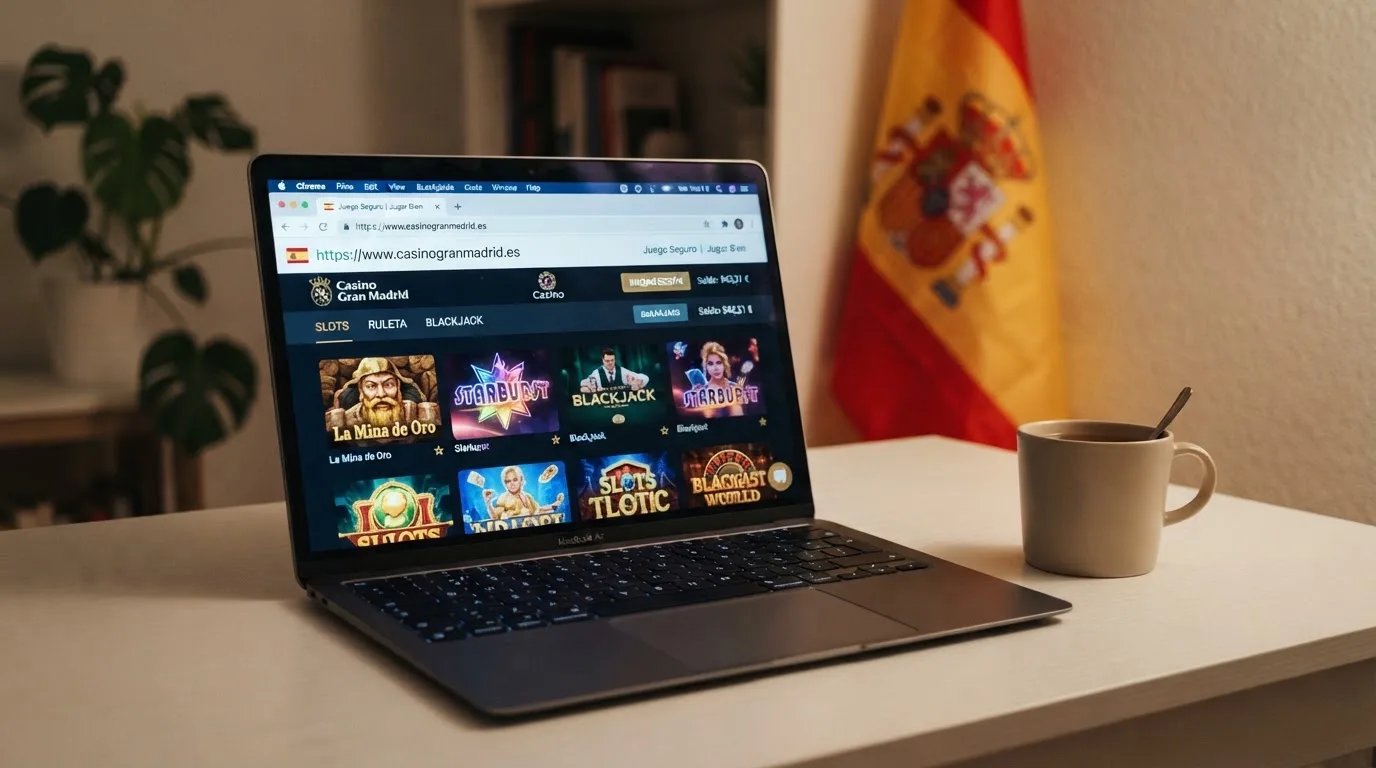 El sello oficial de la Dirección General de Ordenación del Juego junto a la bandera de España y un dominio .es en la barra de direcciones