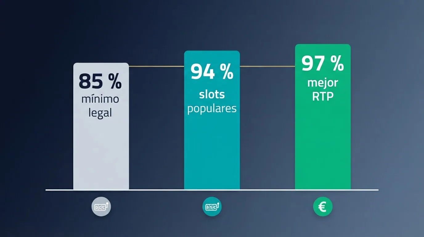 Gráfico conceptual de porcentaje de retorno al jugador con los rangos del mercado español